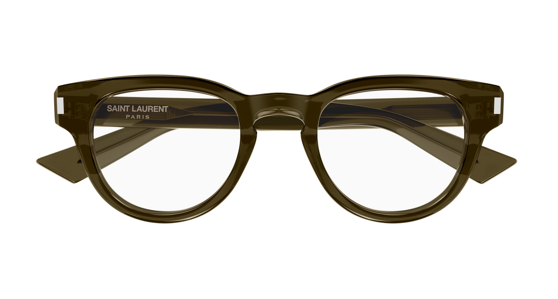 Gafas graduadas saint laurent sl 876 opt 005 marron round/oval/panthos masculino talla 48mm - Vista de detalle