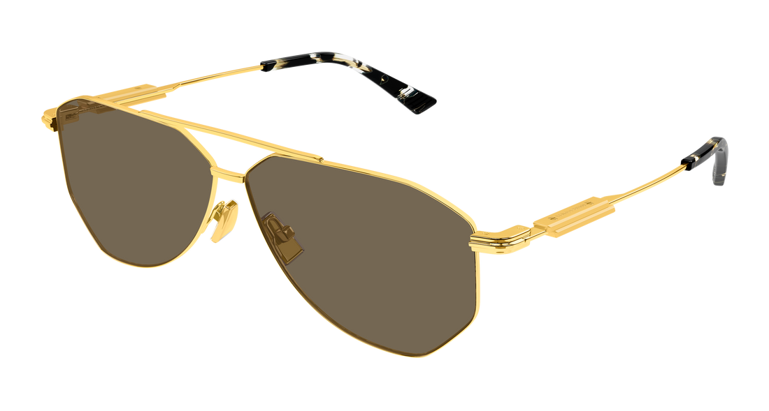 Occhiali da sole bottega veneta bv1508s 003 dorado pilot/navigator unisex taglia 60mm - Vista principale