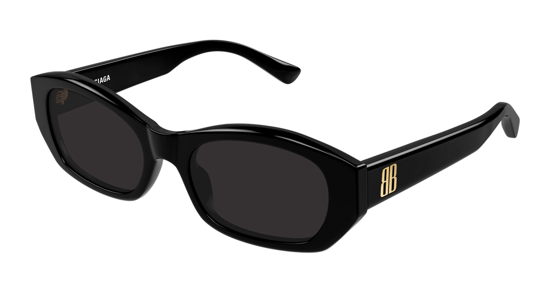 Solbriller balenciaga bb0476s 001 negro round/oval/panthos femenino størrelse 54mm - Hovedvisning