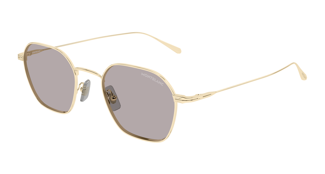 Solbriller montblanc mb0472s 003 dorado geometrical/directional masculino størrelse 50mm - Hovedvisning