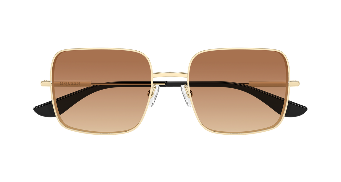 Solbriller alexander mcqueen am0564s 002 dorado rectangular / squared femenino størrelse 55mm - Detaljeret visning