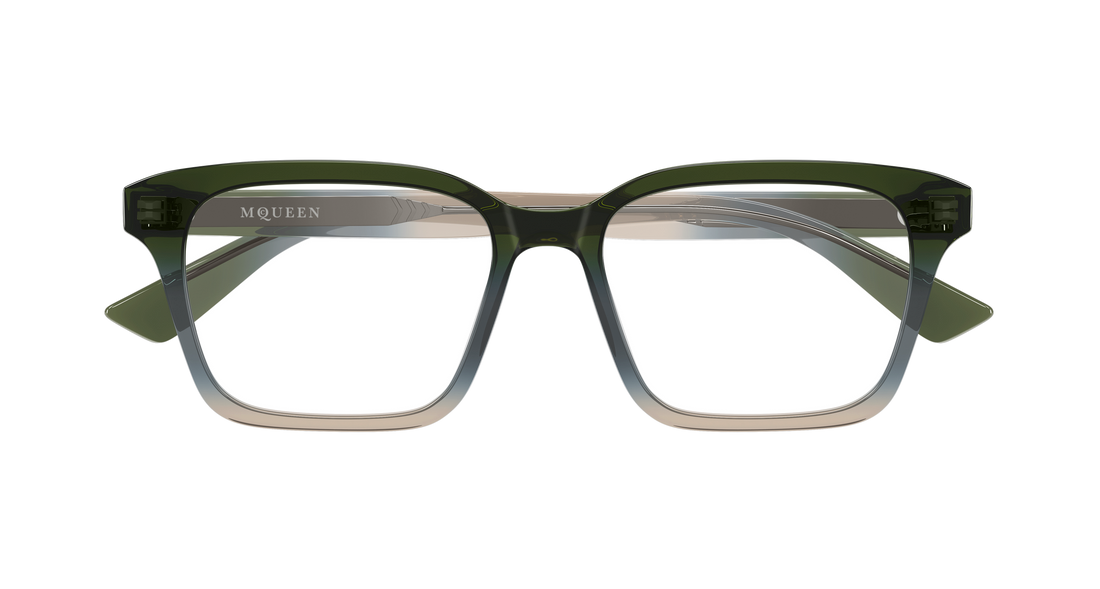 Gafas graduadas alexander mcqueen am0566o 006 verde rectangular / squared unisex talla 53mm - Vista de detalle