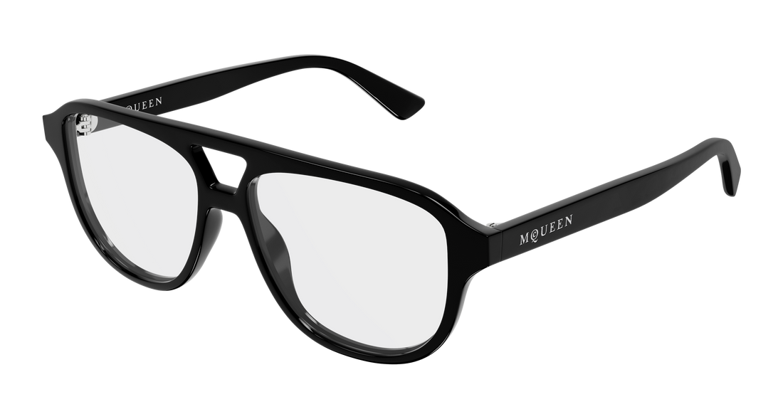Brillen alexander mcqueen am0574o 001 negro pilot/navigator unisex größe 54mm - Hauptansicht