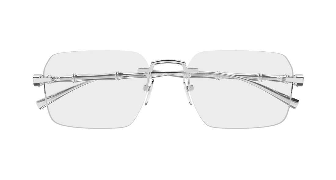 Occhiali da vista gucci gg2154o 001 plateado rectangular / squared masculino taglia 56mm - Vista dettagliata