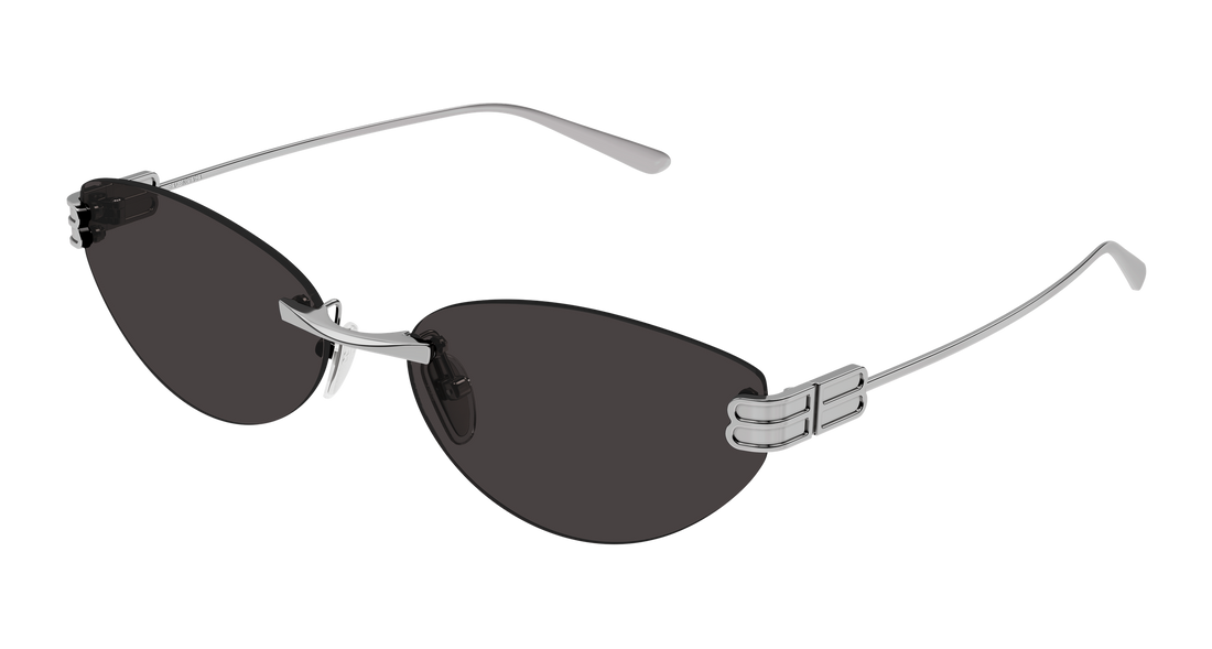 Solbriller balenciaga bb0486s 001 plateado cat eye femenino størrelse 61mm - Hovedvisning
