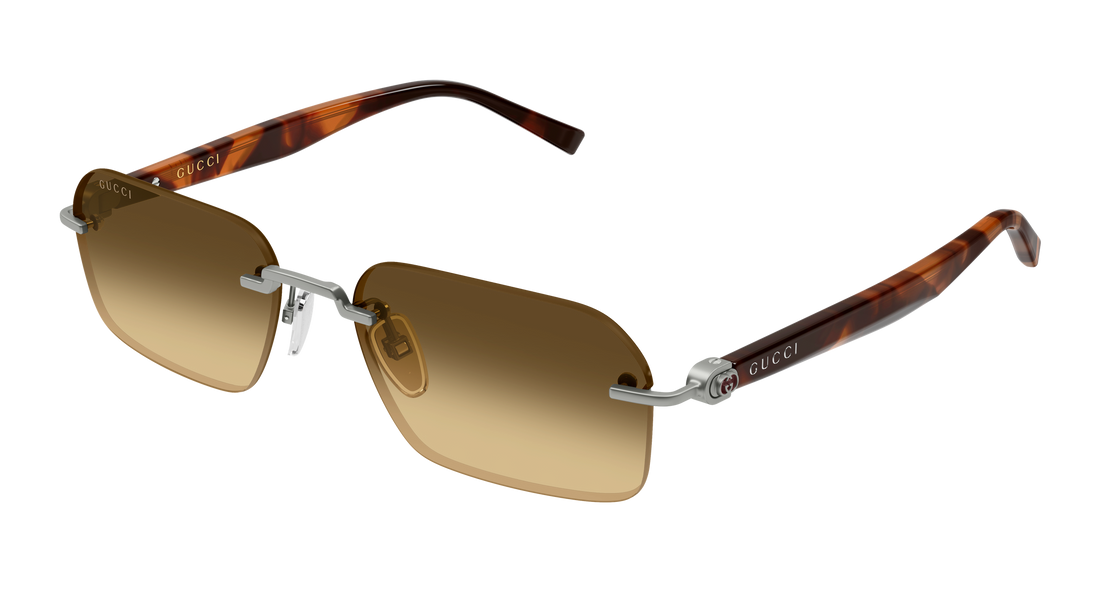 Sunčane naočale gucci gg2259s 002 plateado rectangular / squared masculino veličina 55mm - Glavni prikaz