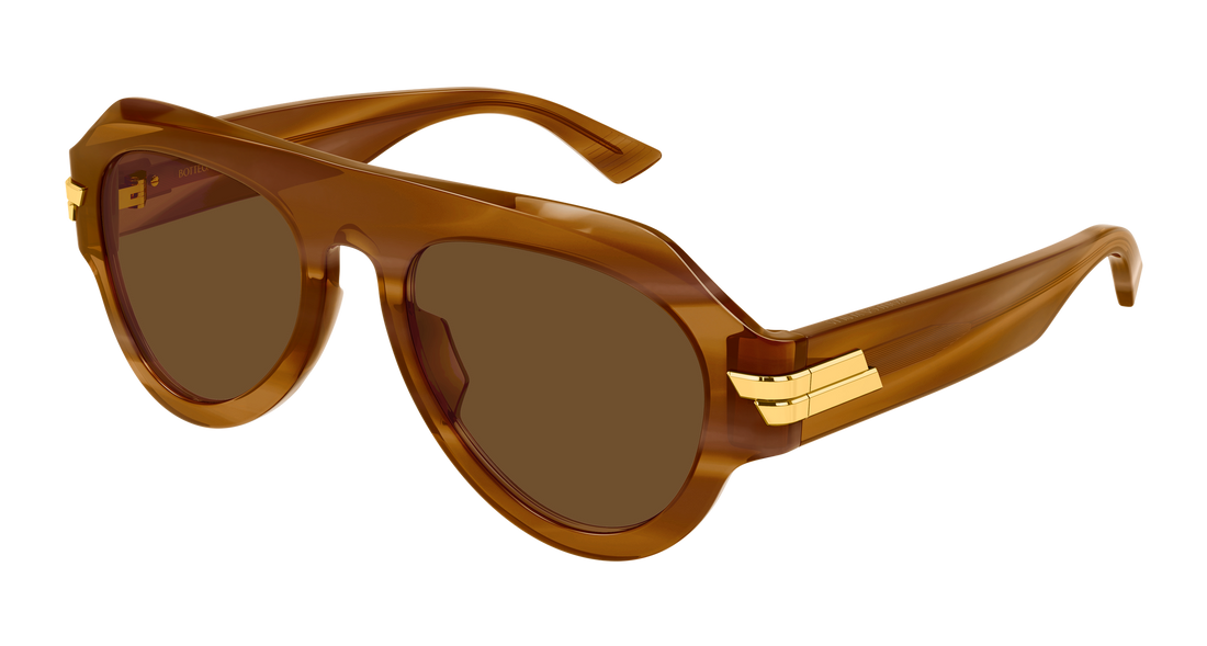 Okulary przeciwsłoneczne bottega veneta bv1488s 003 marron pilot/navigator unisex rozmiar 53mm - Widok główny