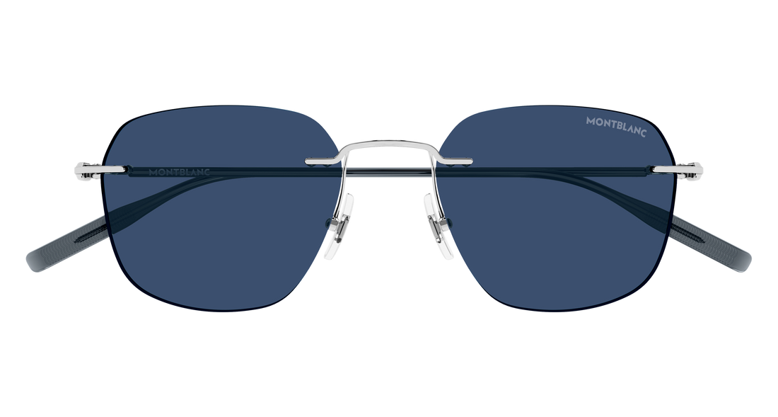 Occhiali da sole montblanc mb0430s 003 plateado rectangular / squared masculino taglia 53mm - Vista dettagliata