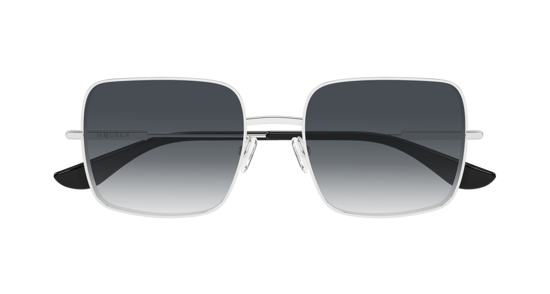 Solbriller alexander mcqueen am0564s 001 plateado rectangular / squared femenino størrelse 55mm - Detaljeret visning