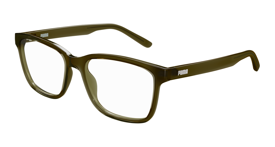 Prescription glasses puma pu0546o 003 verde rectangular / squared masculino size 55mm - Main view