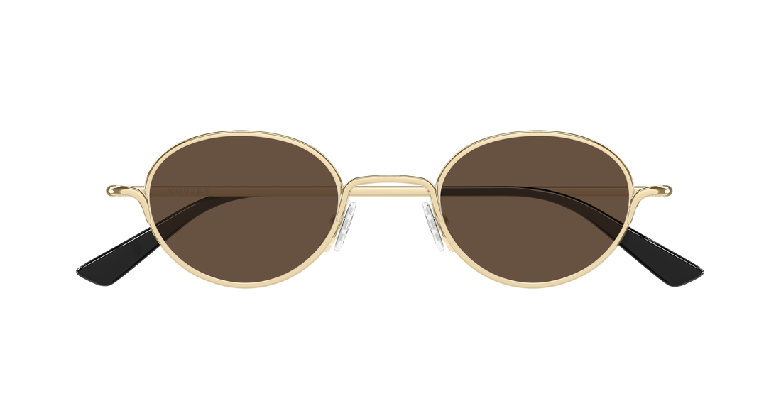 Solbriller alexander mcqueen am0562s 002 dorado round/oval/panthos unisex størrelse 46mm - Detaljeret visning