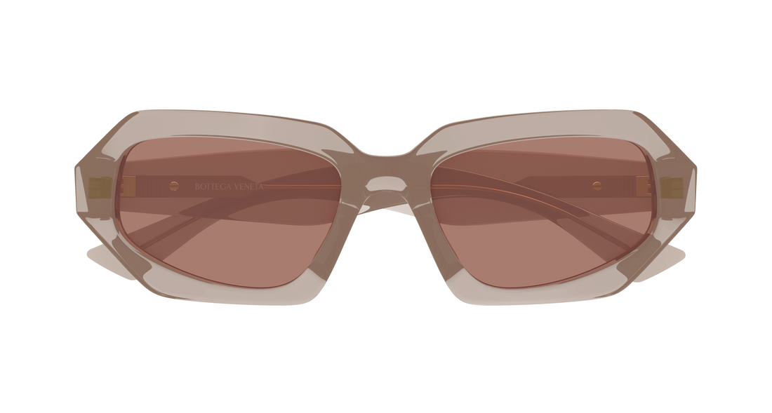 Occhiali da sole bottega veneta bv1502s 003 marron rectangular / squared unisex taglia 54mm - Vista dettagliata