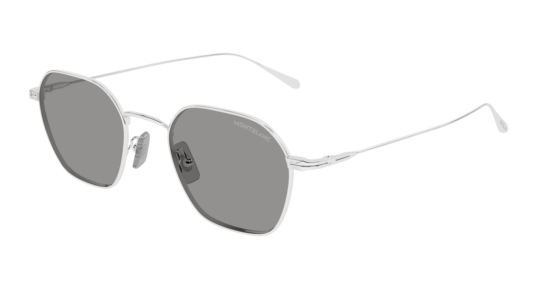 Sunglasses montblanc mb0472s 002 plateado geometrical/directional masculino size 50mm - Main view
