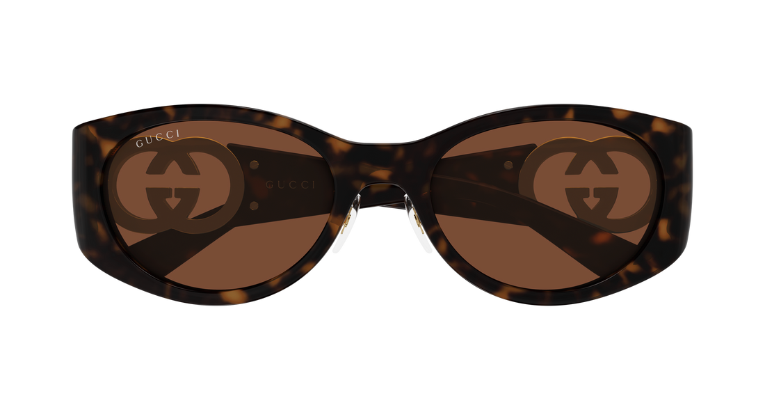 Sunglasses gucci gg2123sa 003 havana round/oval/panthos femenino size 55mm - Detailed view