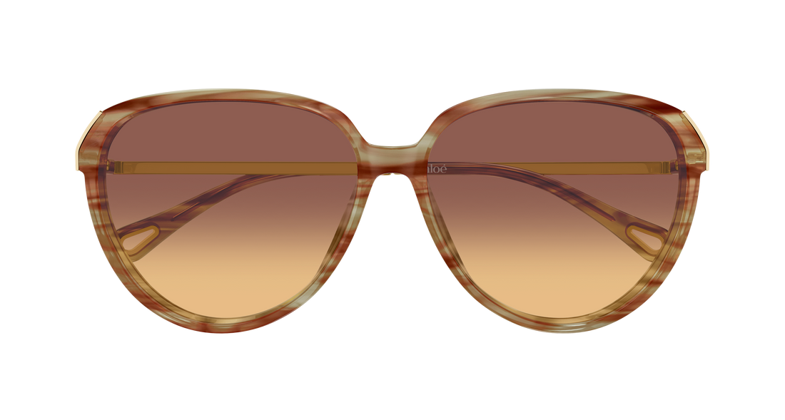 Zonnebrillen chloé ch0406s 004 havana round/oval/panthos femenino maat 59mm - Detailaanzicht