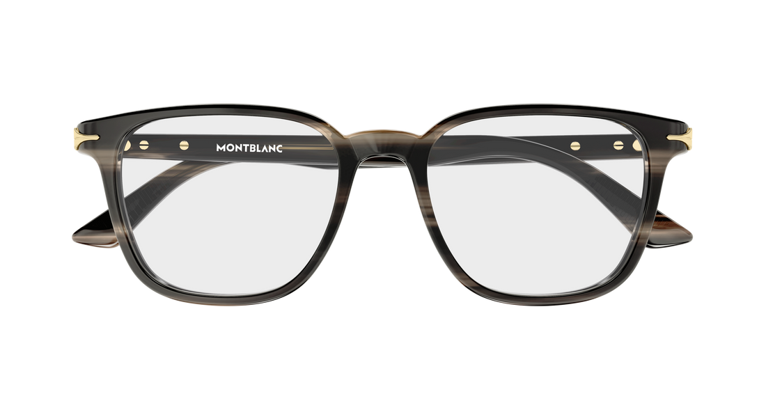 Brillen montblanc mb0517o 003 gris rectangular / squared masculino maat 52mm - Detailaanzicht