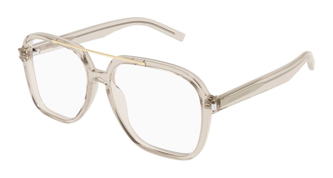 Prescription glasses saint laurent sl 545 opt 003 beige rectangular / squared femenino size 58mm - Main view