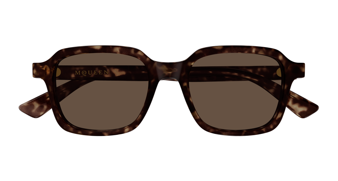 Solbriller alexander mcqueen am0571s 002 havana rectangular / squared unisex størrelse 50mm - Detaljeret visning
