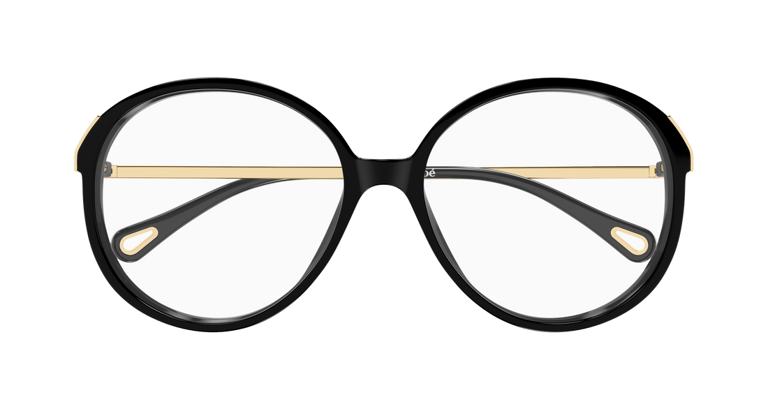 Brillen chloé ch0408o 001 negro round/oval/panthos femenino maat 58mm - Detailaanzicht