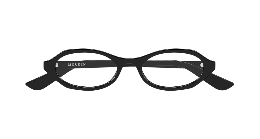 Gafas graduadas alexander mcqueen am0559o 001 negro round/oval/panthos femenino talla 51mm - Vista de detalle