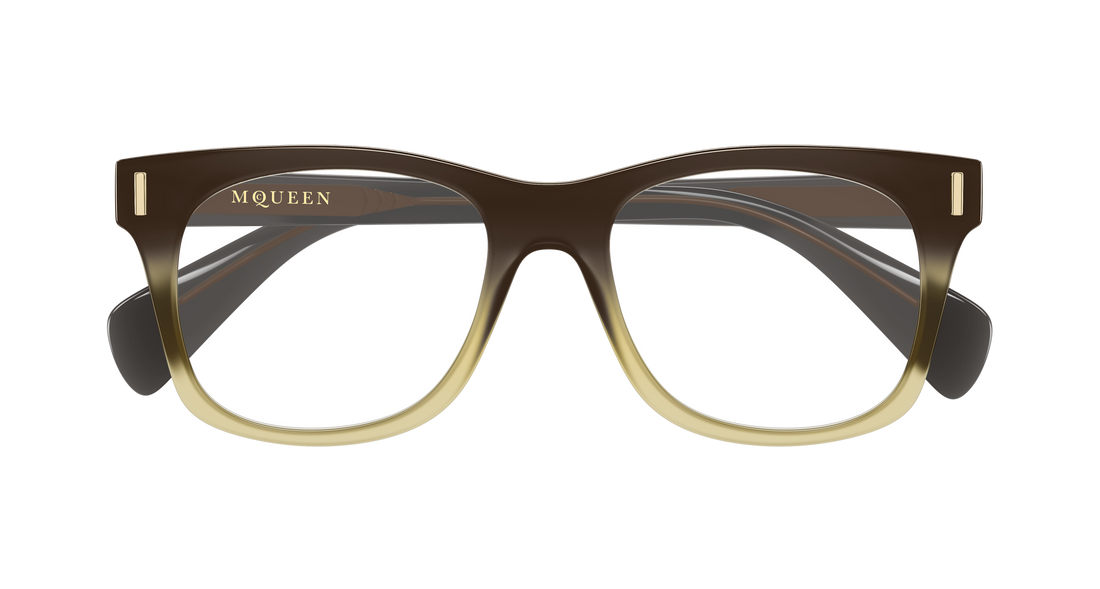 Gafas graduadas alexander mcqueen am0551o 004 marron rectangular / squared masculino talla 52mm - Vista de detalle