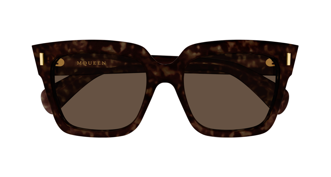 Solbriller alexander mcqueen am0583s 002 havana rectangular / squared femenino størrelse 56mm - Detaljeret visning