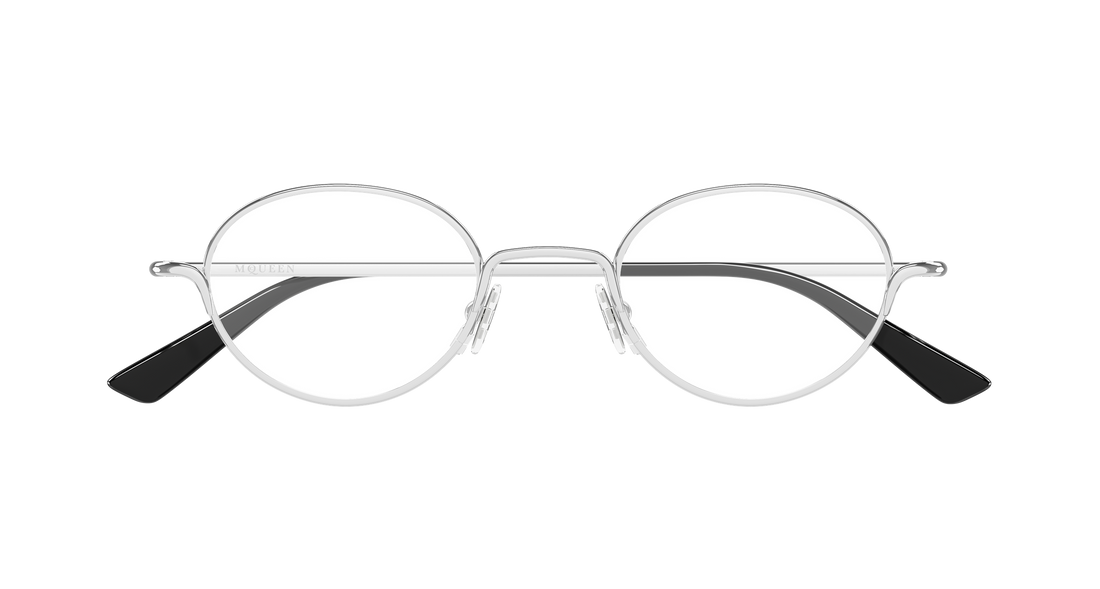 Brillen alexander mcqueen am0562o 001 plateado round/oval/panthos unisex größe 46mm - Detailansicht