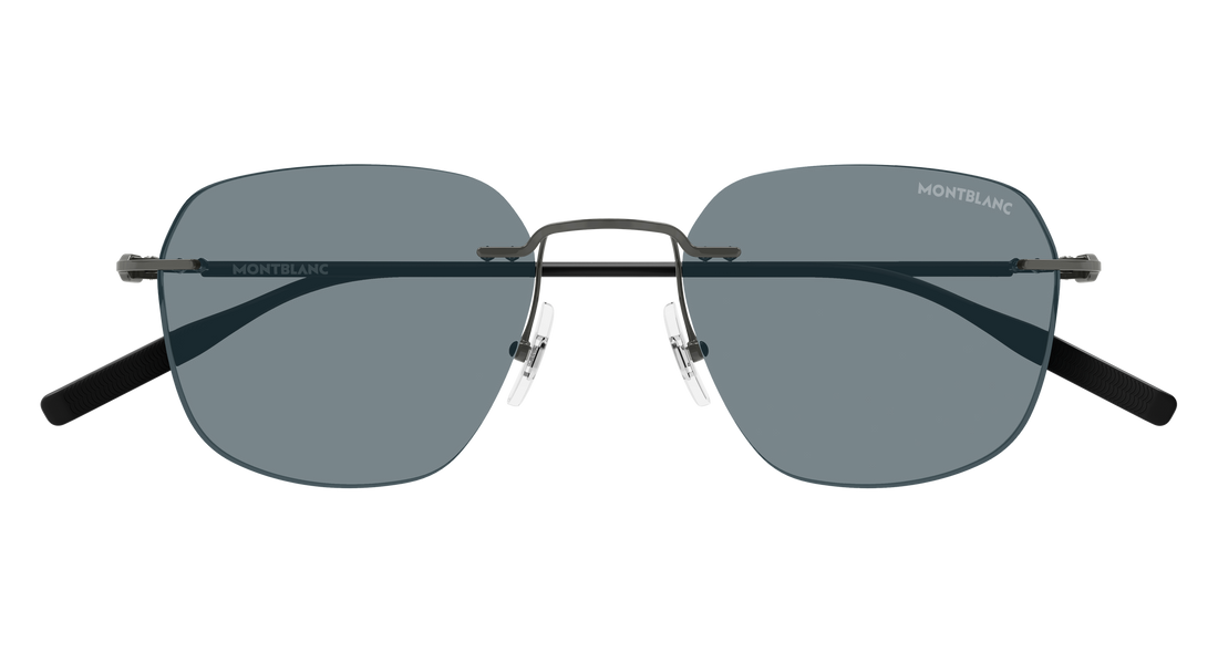 Occhiali da sole montblanc mb0430s 002 plateado rectangular / squared masculino taglia 53mm - Vista dettagliata