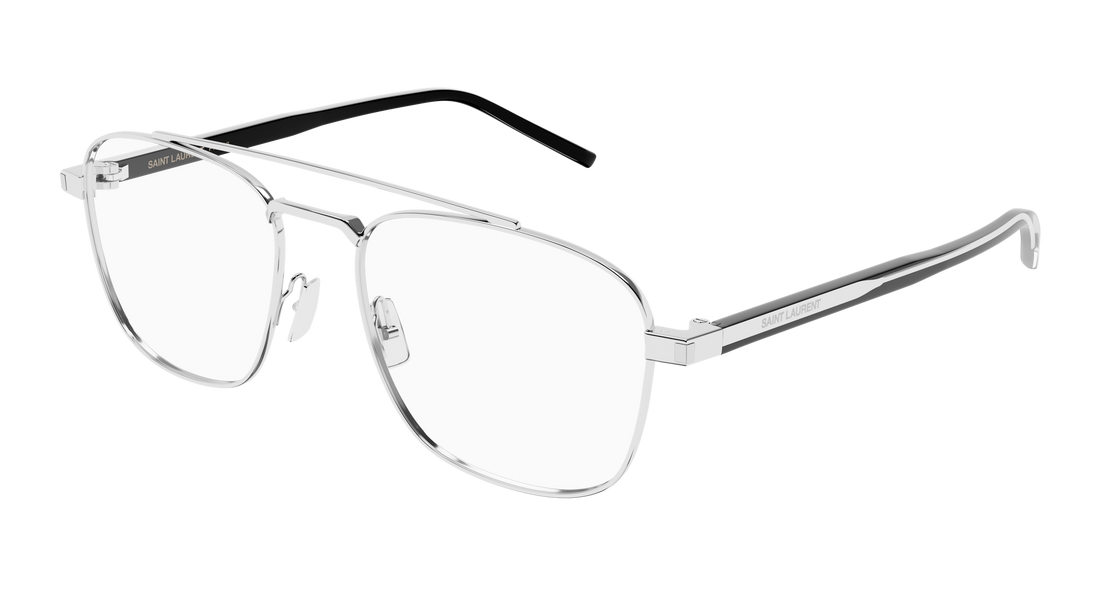 Occhiali da vista saint laurent sl 665 opt 002 plateado pilot/navigator unisex taglia 56mm - Vista principale