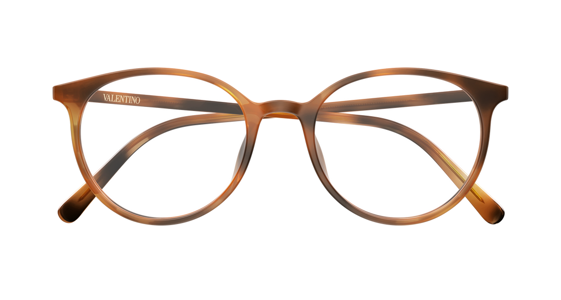 Lunettes de vue valentino vg0041ok 002 havana round/oval/panthos femenino taille 52mm - Vue détaillée