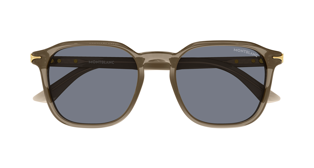Zonnebrillen montblanc mb0516s 004 marron rectangular / squared masculino maat 52mm - Detailaanzicht