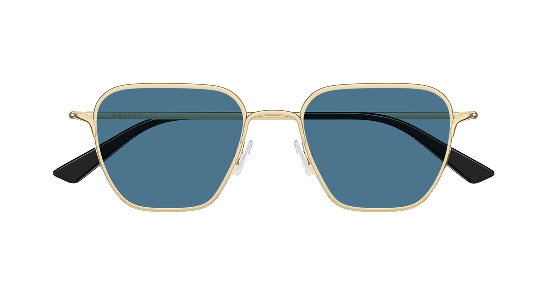 Óculos de sol alexander mcqueen am0561s 004 dorado rectangular / squared unisex tamanho 50mm - Vista de detalhe