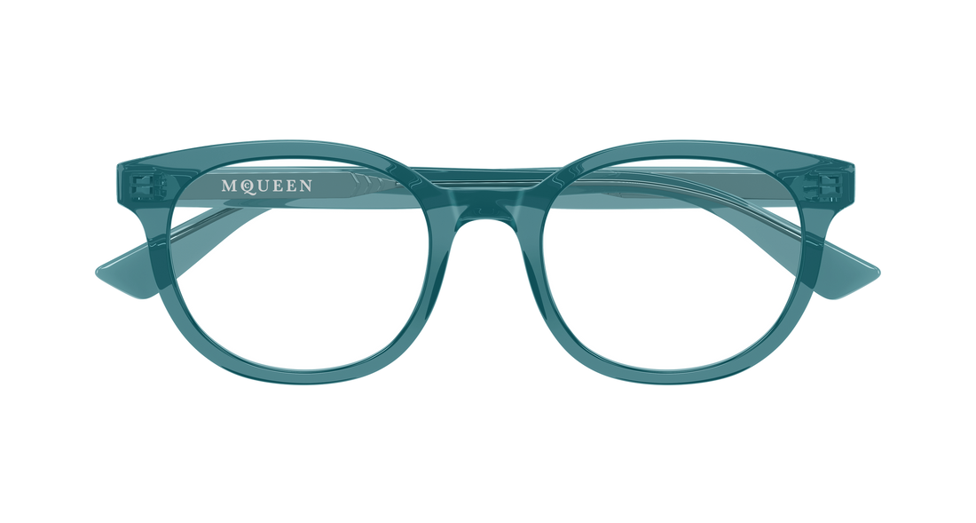 Gafas graduadas alexander mcqueen am0567o 005 azul round/oval/panthos masculino talla 51mm - Vista de detalle