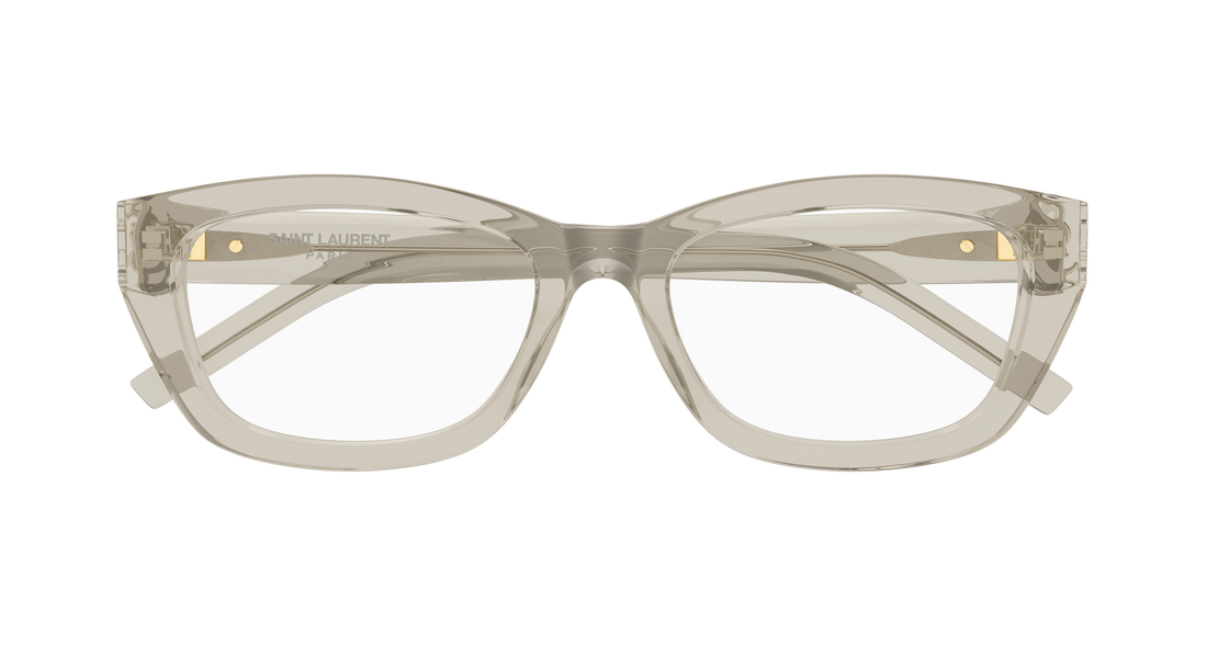 Prescription glasses saint laurent sl m153 opt 004 beige cat eye femenino size 55mm - Detailed view