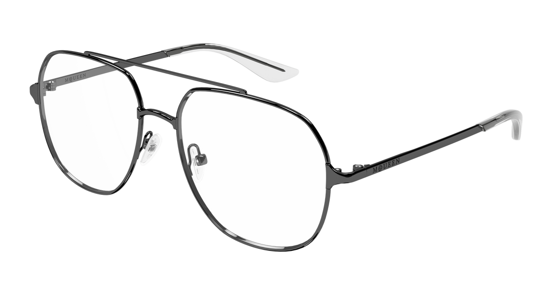 Brillen alexander mcqueen am0591o 003 plateado pilot/navigator unisex größe 55mm - Hauptansicht