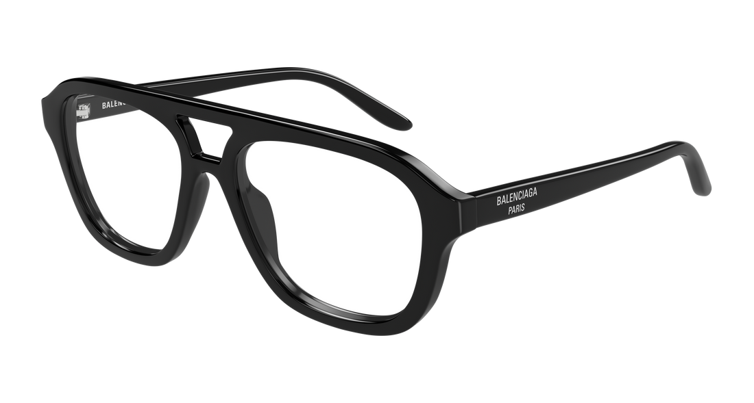 Briller balenciaga bb0529o 001 negro pilot/navigator masculino størrelse 55mm - Hovedvisning