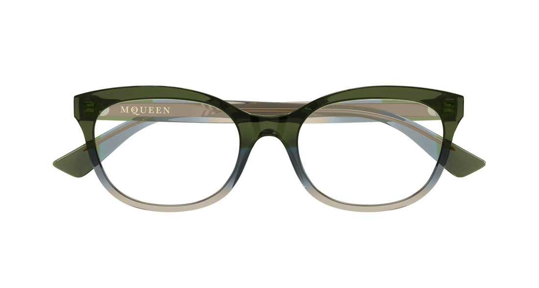 Gafas graduadas alexander mcqueen am0569o 006 verde cat eye femenino talla 53mm - Vista de detalle