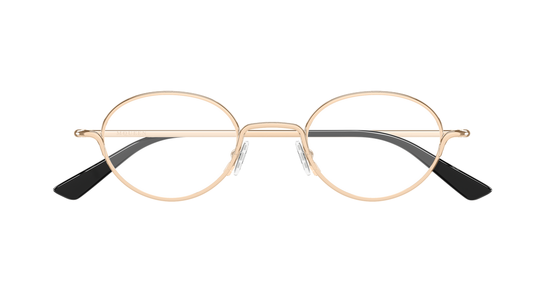 Brillen alexander mcqueen am0562o 004 dorado round/oval/panthos unisex größe 46mm - Detailansicht