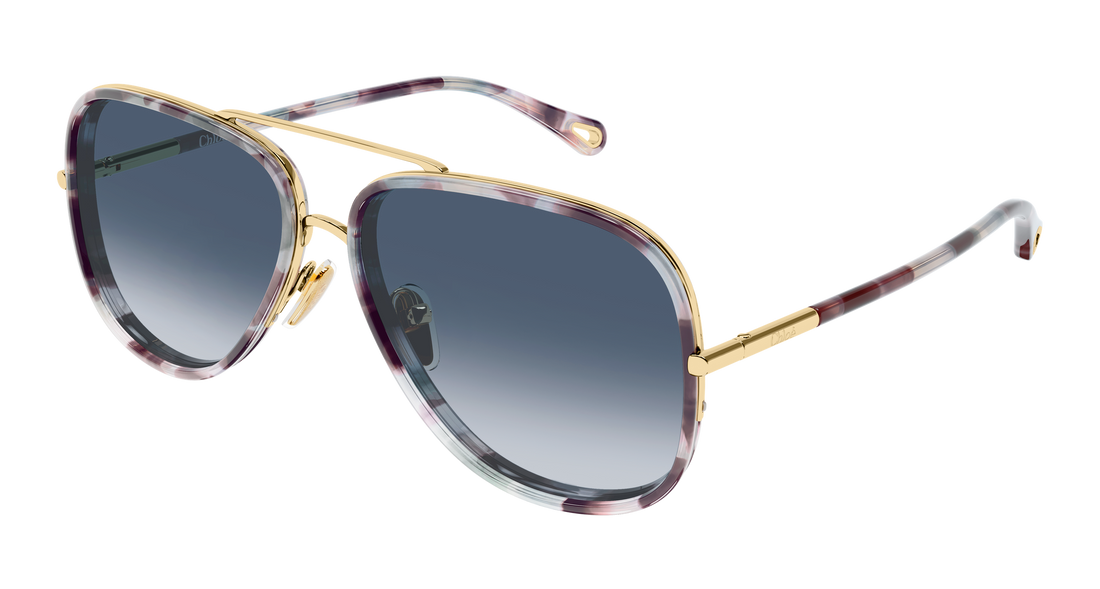 Óculos de sol chloé ch0382s 001 dorado pilot/navigator femenino tamanho 60mm - Vista principal