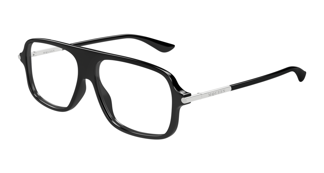 Gafas graduadas alexander mcqueen am0555o 001 negro pilot/navigator unisex talla 57mm - Vista principal