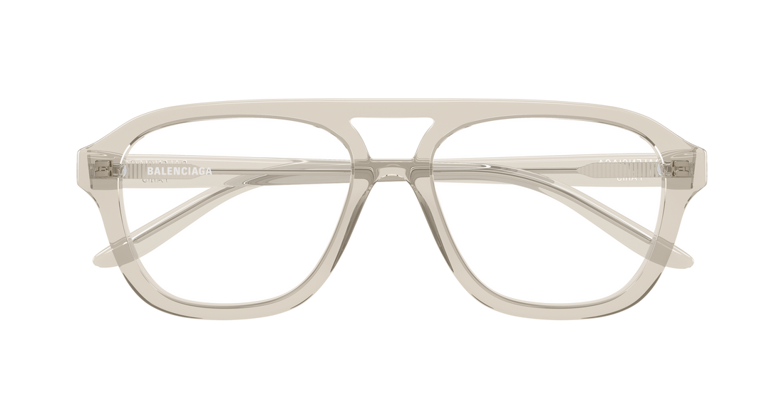 Briller balenciaga bb0529o 003 beige pilot/navigator masculino størrelse 55mm - Detaljeret visning