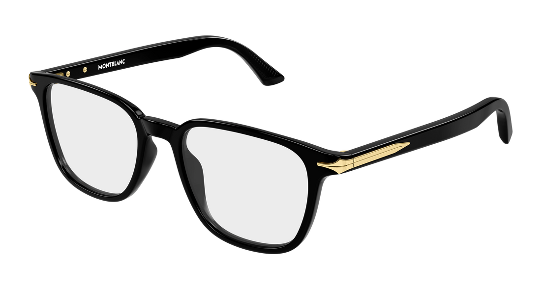 Brillen montblanc mb0517o 001 negro rectangular / squared masculino maat 52mm - Hoofdaanzicht
