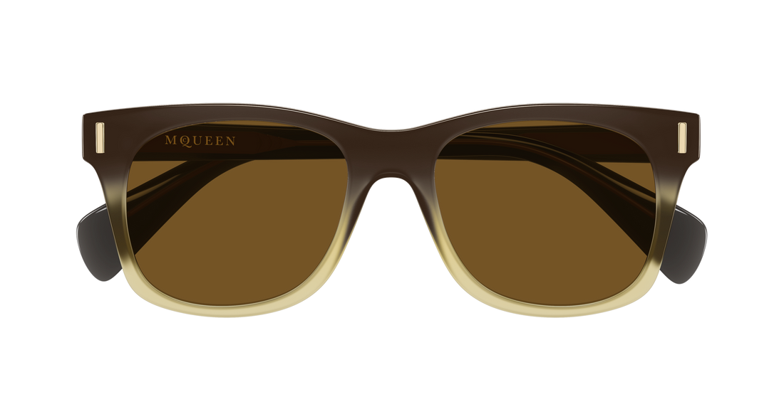 Óculos de sol alexander mcqueen am0551s 004 marron rectangular / squared masculino tamanho 52mm - Vista de detalhe