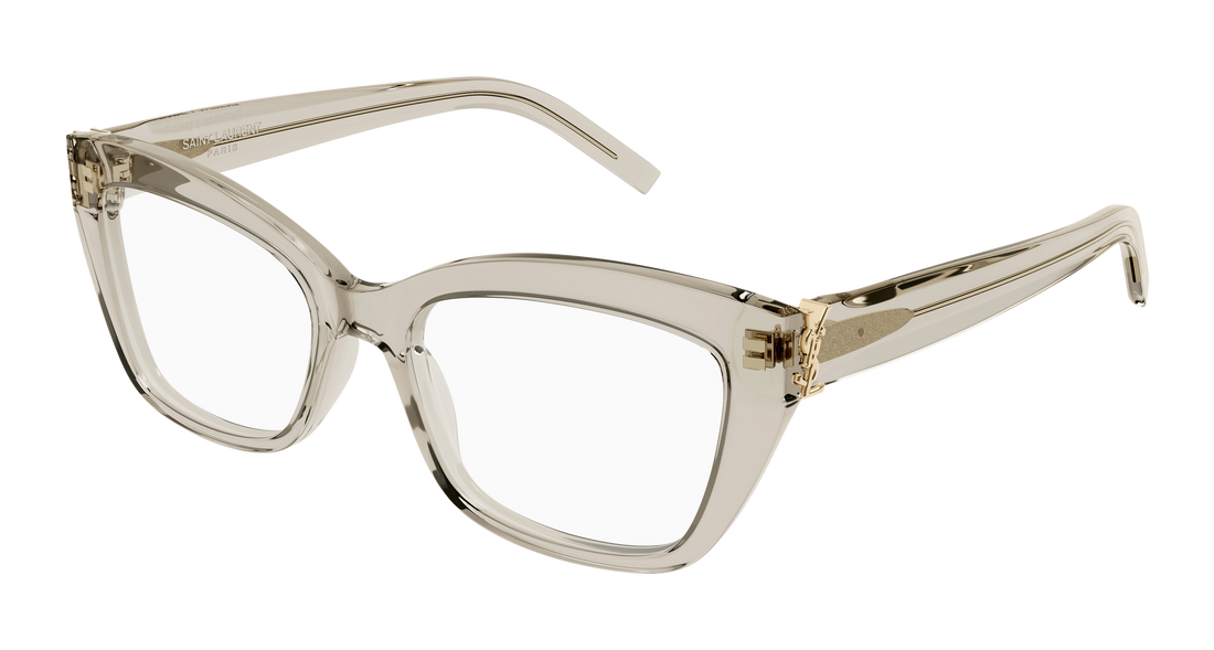 Prescription glasses saint laurent sl m117 009 beige cat eye femenino size 53mm - Main view