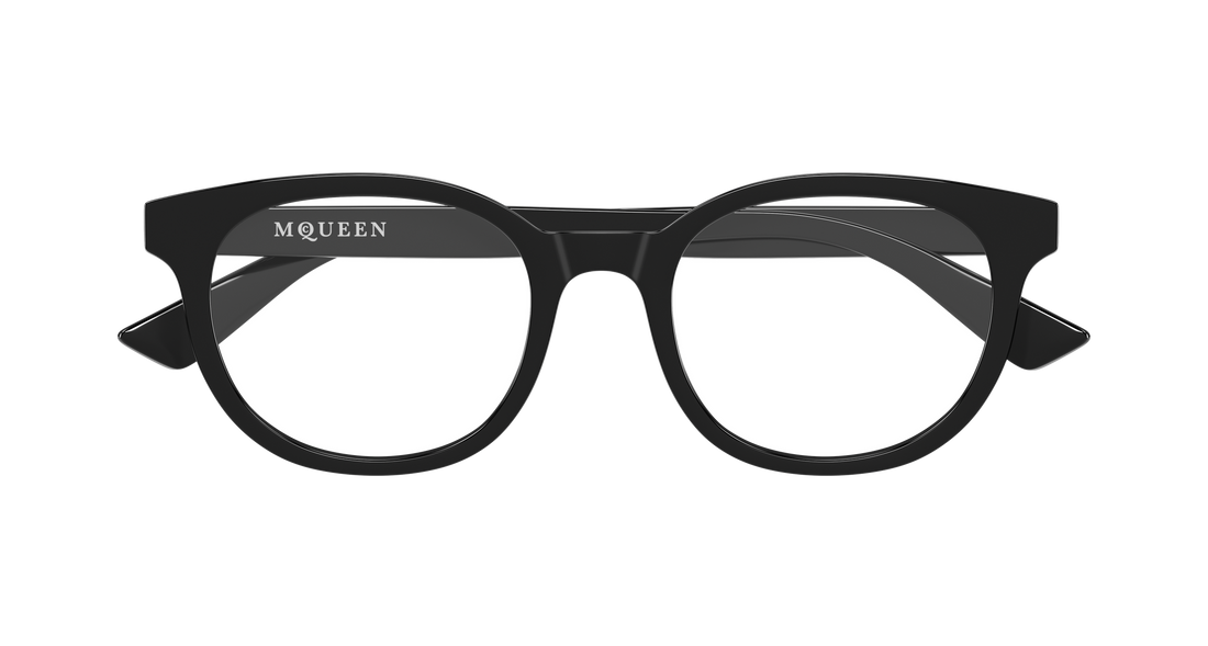 Gafas graduadas alexander mcqueen am0567o 001 negro round/oval/panthos masculino talla 51mm - Vista de detalle