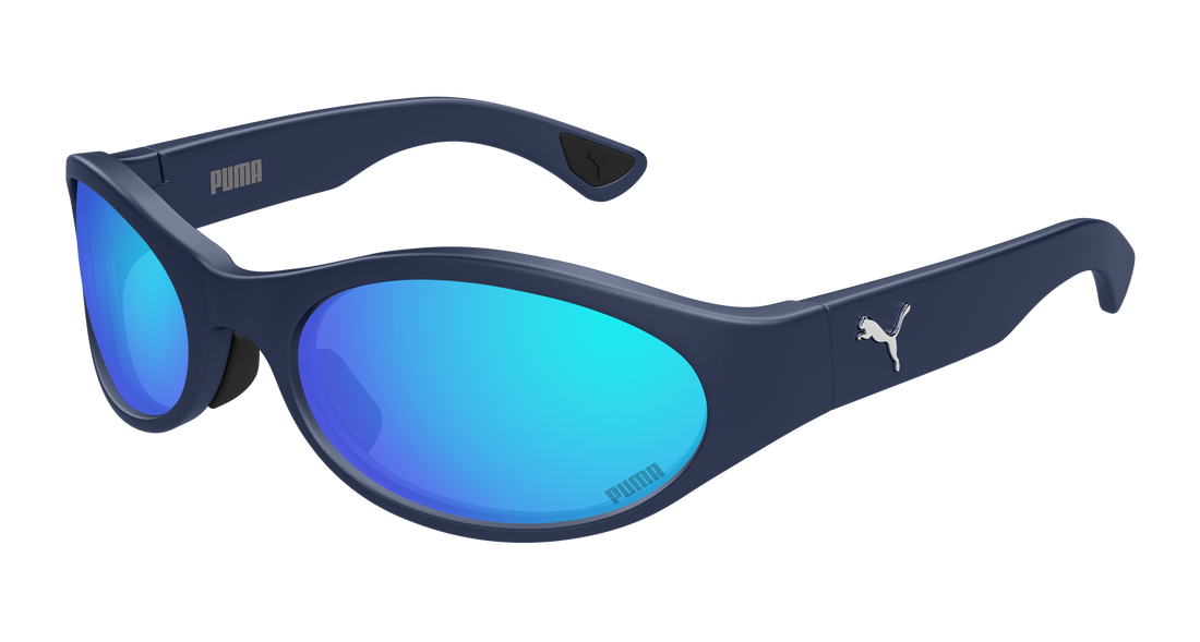 Lunettes de soleil puma pu0520s 004 azul round/oval/panthos masculino taille 61mm - Vue principale