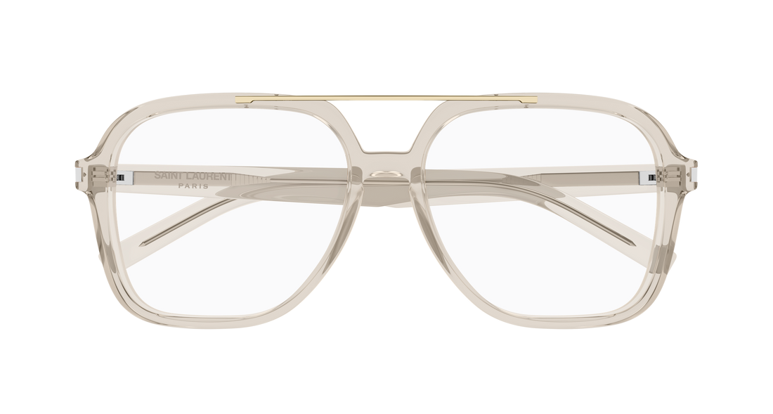 Prescription glasses saint laurent sl 545 opt 003 beige rectangular / squared femenino size 58mm - Detailed view