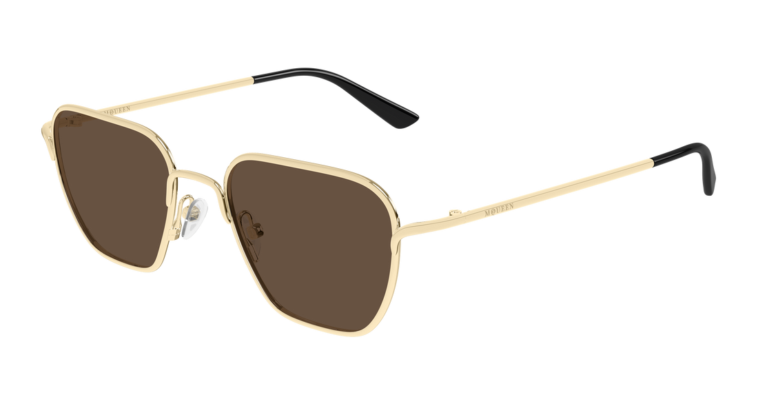 Solbriller alexander mcqueen am0561s 002 dorado rectangular / squared unisex størrelse 50mm - Hovedvisning