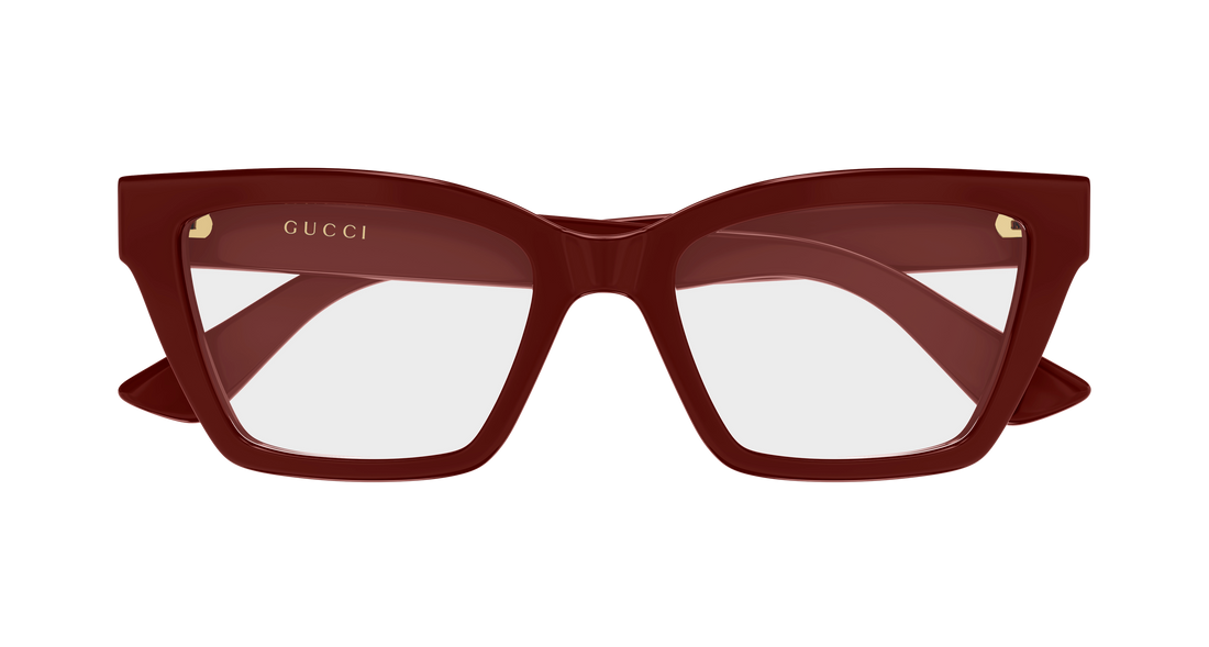 Lunettes de vue gucci gg1715o 016 burdeos cat eye femenino taille 55mm - Vue détaillée