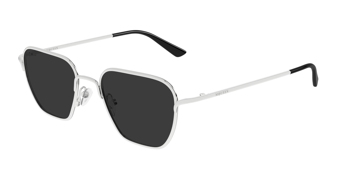 Solbriller alexander mcqueen am0561s 001 plateado rectangular / squared unisex størrelse 50mm - Hovedvisning